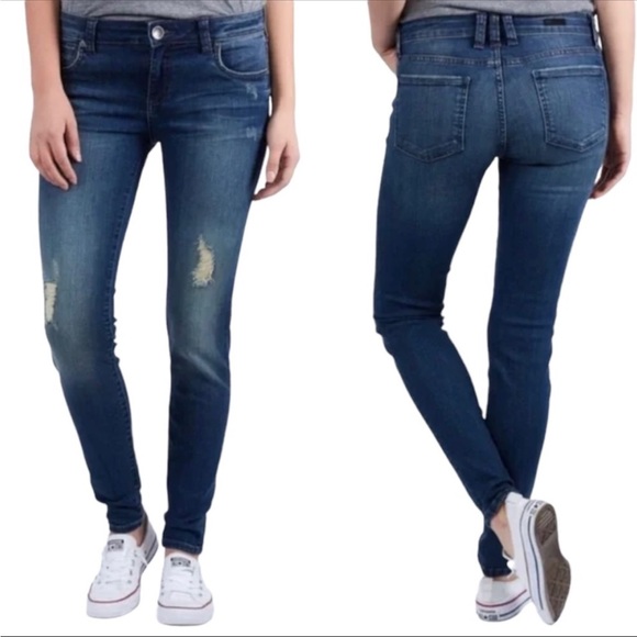 KUT FROM THE KLOTH Women’s Mia Toothpick Skinny in Distressed Medium Blue 2 - Picture 1 of 10